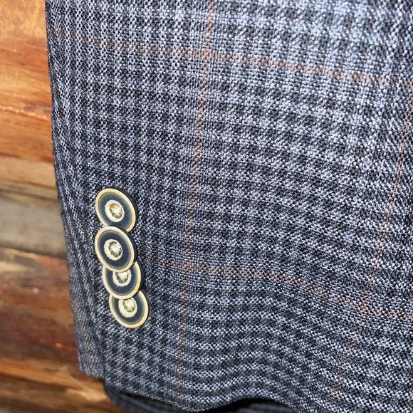 💙Very Nice Vintage Austin Reed Plaid Wool 48L Blazer - Picture 4 of 6